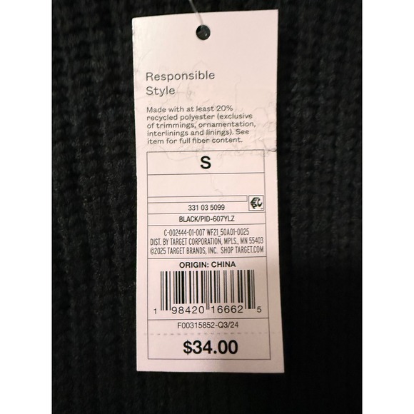 Wild Fable Women Black Ribbed Knit Hooded Pullover Sweater Size‎ S - Picture 8 of 11